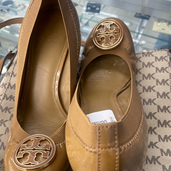 Tory Burch Sophie Wedges Brown 9.5 - Picture 1 of 4